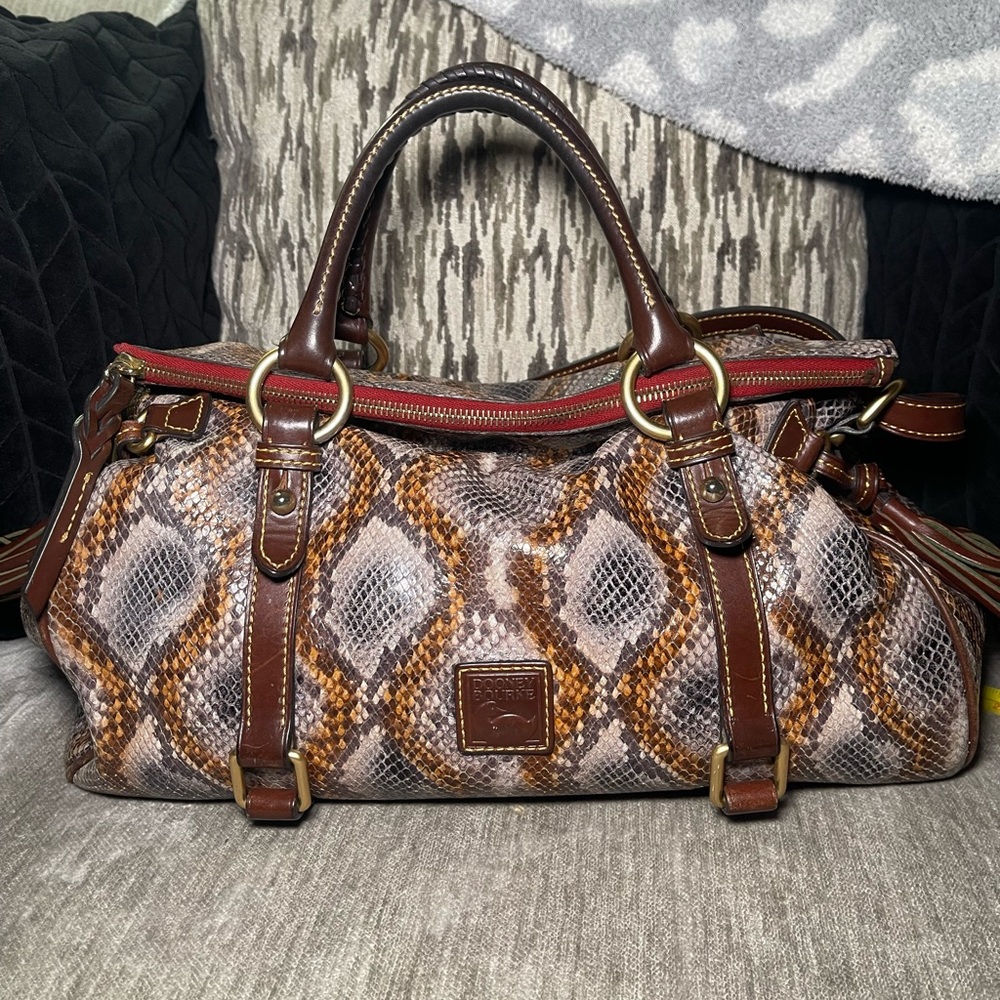 Vintage Dooney & Bourke Large florentine python satchel